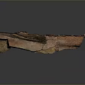Building Structural Component With Red Brown Layered Texture And Irregular Form