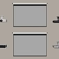 Projection Monitoring Setup With Wall Mounted Projectors Screens And Displayed Content