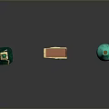 Other Decorative Pieces Featuring Green Glass Perfume Bottle Jewelry Box And Vase With Gold Accents