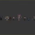 Various Character And Creature Models With Diverse Designs And Colorful Features