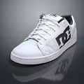 DC White Sneakers With Black Logo And White Laces Casual Sporty Design