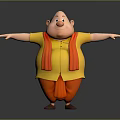 Friendly Cartoon Character Design With Yellow Top Red Scarf And Outstretched Arms