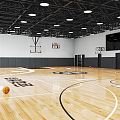 Modern Basketball Court Basketball Gymnasium Sports Stadium Basketball Rack Basket Basketball Game Stadium 3d model