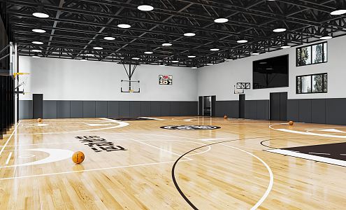 Modern Basketball Court Basketball Gymnasium Sports Stadium Basketball Rack Basketball Game Stadium 3d model