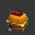 Cartoon Ladybug Shaped Hamburger Car With Orange Body Red Spots And Green Wheels