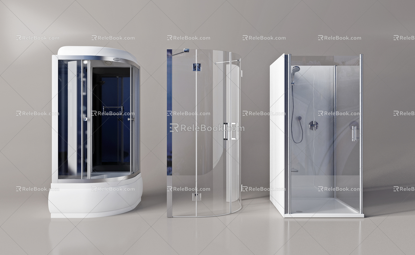 Modern shower room shower cubicle combination 3d model