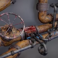Modern pipe on the wall 3d model