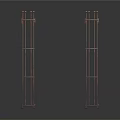 Pair Of Black Metal Frame Supports For Modern Furniture Or Shelving
