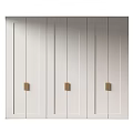 Modern White Wardrobe Design With Six Panel Doors And Brass Handles 3d model