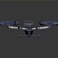 Futuristic Quadcopter Drone With Four Metallic Rotors And Glowing Accents