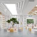 Simple White Library Book Modeling Tree Book Modeling Wall Hanging Word Hanging Book Modeling Bookcase 3d model