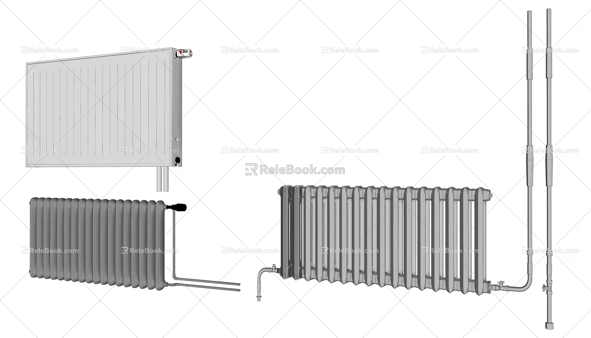 Modern heating pipe hardware 3d model