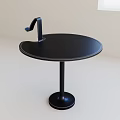 Modern Black Round Side Table With Metal Holder And Stable Base 3d model