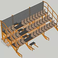 Modern Landscape Seating Design With Multi Level Structure Metal Frame And Wooden Seats