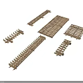 Wooden Fence Components With Various Sizes And Shapes For Scenic Models