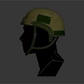 Yellow Helmet With Green Straps Displayed On Black Mannequin Head