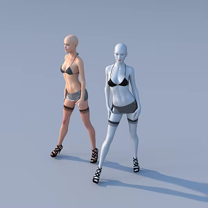 Underwear model game character woman 3d model