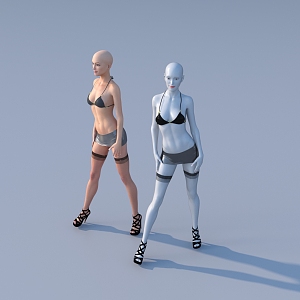 Underwear model game character woman 3d model