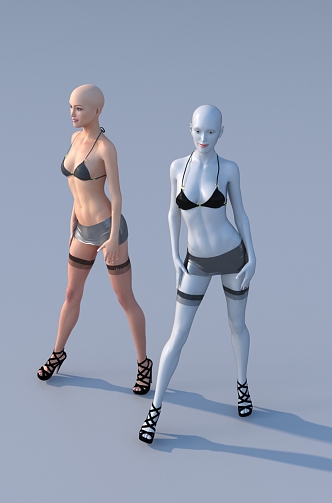 Underwear model game character woman 3d model