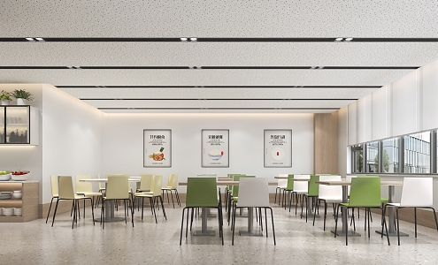 Modern Canteen Restaurant 3d model