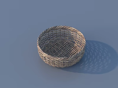 Handmade Woven Round Storage Basket for Home Organizing and Decor 3d model