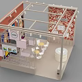 Beauty Specialty Store with Makeup Model Posters Display Shelves and Counter
