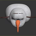 Cheerful Olaf Snowman Character With Carrot Nose Stick Arms And Stone Buttons