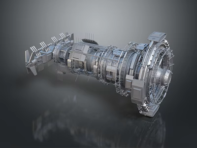 3D Rendered Mechanical Component With Intricate Industrial Structure Precision Gears And Metal Parts 3d model