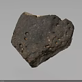 Natural Brown Wood Stone Block with Pitted Surface and Raw Organic Texture