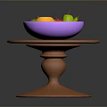 Fresh Colorful Fruits Placed in Pink Bowl on Brown Round Table
