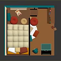 Colorful Kids Bedroom Interior With Bunk Bed Ladder And Playful Decor