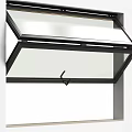 Black Frame Tilted Glass Window With Modern Wall Mounted Design