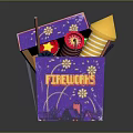 Commercial Fireworks Equipment in Purple Decorative Box with Colorful Festive Tubes