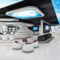 Modern Digital Store Interior With Displayed Electronics Screens Open Layout And Reception Counter 3d model