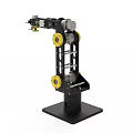 Smart Robotic Arm With Black Yellow Components Multiple Joints Sturdy Base For Industrial Automation 3d model