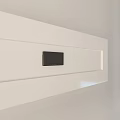 Sleek Black Cabinet Handle Mounted On Light Colored Wall Surface 3d model