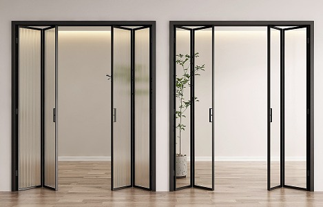 Modern folding door glass folding door 3d model