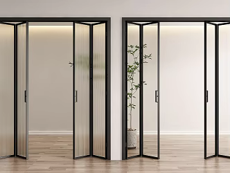 Modern folding door glass folding door 3d model