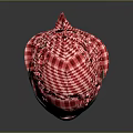 Stylish Red Checkered Headscarf With Camouflage Strap Fashion Accessory