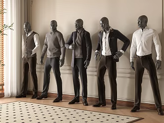 Modern Men's Clothing Model Men's Clothing Store Props Clothing Model Trade Show Equipment 3d model
