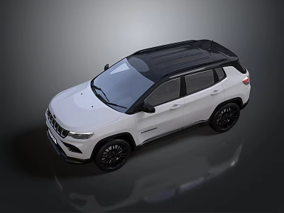 Modern White SUV Featuring Black Roof Sleek Exterior And Stylish Black Wheels 3d model