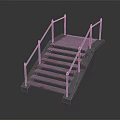 Industrial Rusty Metal Stairs With Metal Railings And Step Structure Design