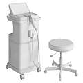 Professional Medical Device with Digital Display Mobile Wheels Treatment Handle and Accompanying Stool