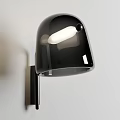 Modern Black Wall Sconce With Sleek Design And White Illuminated Bulb 3d model