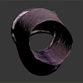 Purple Textured Cylindrical Tube Object With Central Hole On Dark Surface