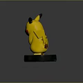 Home Furniture Display Unit Featuring Yellow Pikachu Figurine On Black Base
