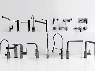 modern faucet stainless steel faucet fittings 3d model