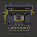Vintage Typewriter With Purple Body Yellow Accents Orange Panel Classic Design And Mechanical Keyboard