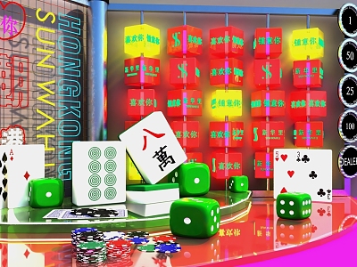 National Tide Mahjong Ornaments model