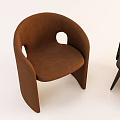 Modern Sleek Accent Chairs In Brown And Black With Curved Backrest And Unique Design